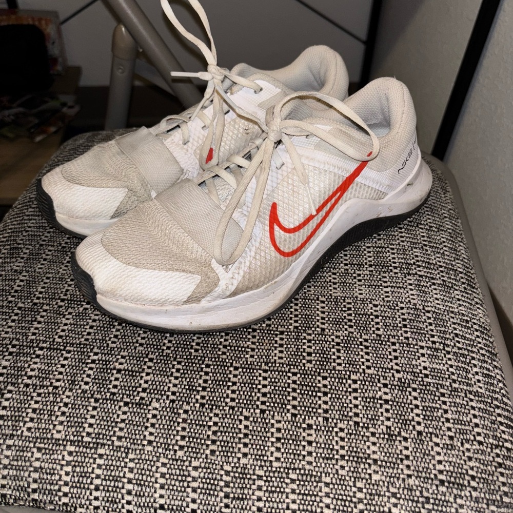 Nike White and Red Athletic Shoes